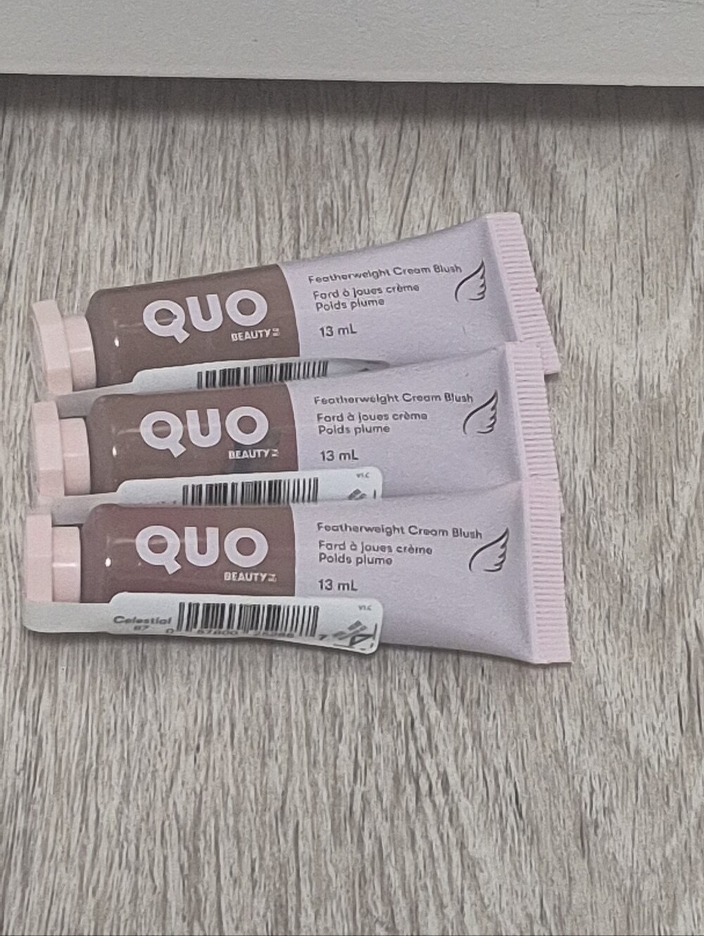 Lot Of 3 New QUO Beauty Featherweight Cream Blush 13ml Color Celestial 87 Vegan
